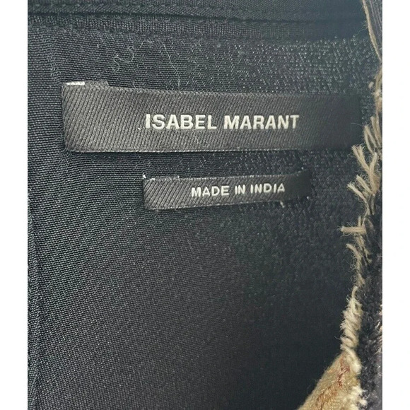 Isabel Marant Silk Mini Dress Black Embroidered Long Sleeve size EU 38 US Small - Picture 11 of 16